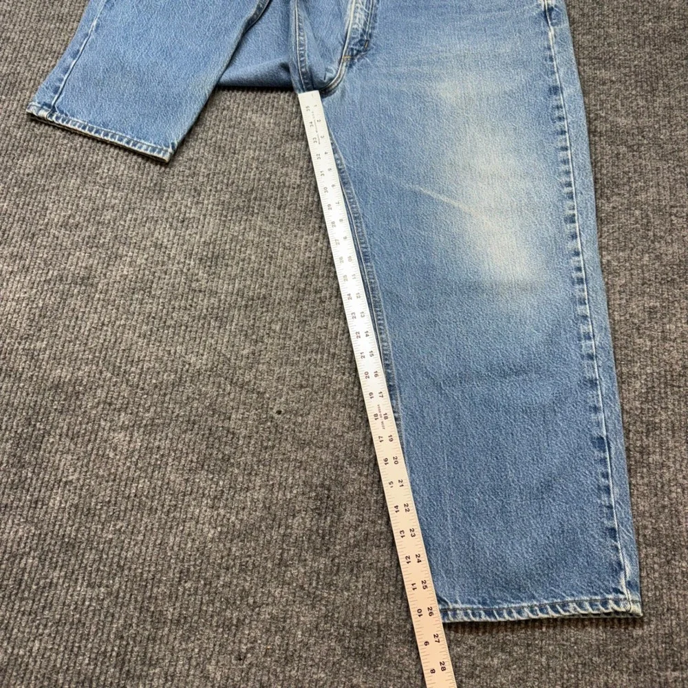 Carhartt Mens 38x26‎ Light Wash Jeans Straight Leg Workwear Denim
